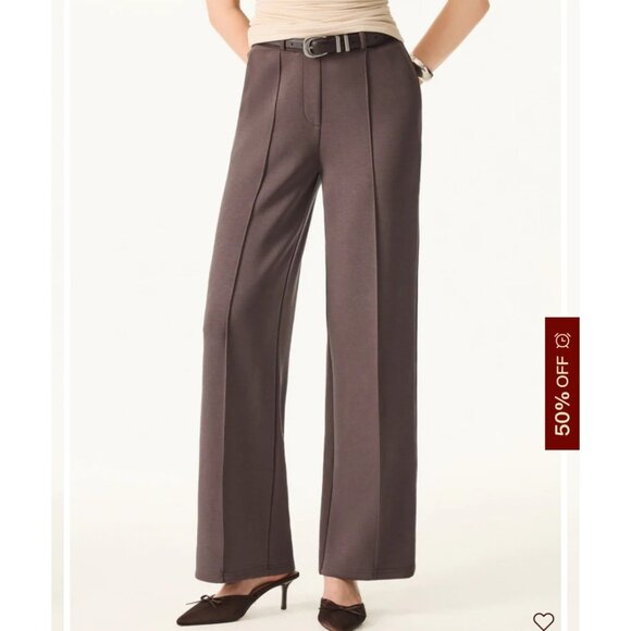 OGL Softest Spacer Knit Wrinkle-Resistant Mid Rise Straight Leg Pants Sz Medium - Picture 1 of 16